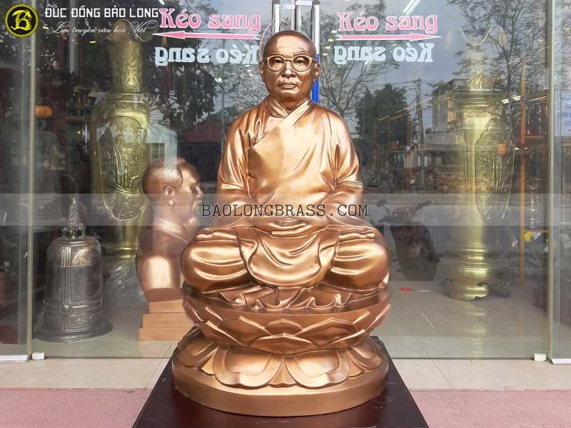 Đúc Tượng Hòa Thượng Thiện Hoa Bằng Đồng Đỏ Cao 81cm