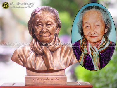 Tượng Chân Dung Cụ Nguyễn Thị Biểu Bằng Đồng Cao 42cm