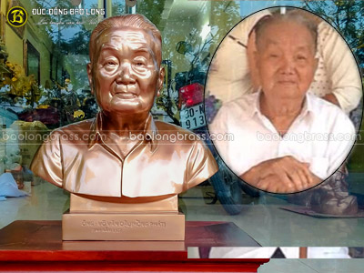 Tượng Chân Dung Cụ Võ Văn Dậu Bằng Đồng Cao 42cm