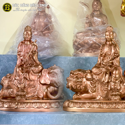 Tượng Đồng Văn Thù Phổ Hiền cao 9 tấc ( 90 cm ) ở Sài Gòn TPHCM